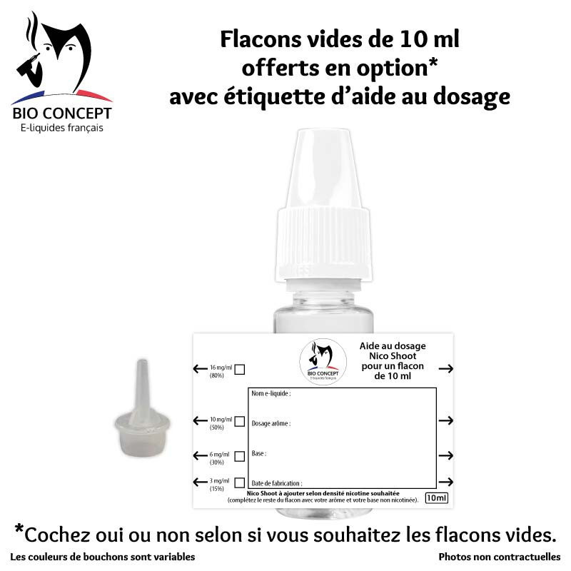 10 Packs 3 flacons Nico Shoot® apport en nicotine base DIY eliquide