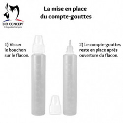 Lot de 10 flacons gradués 50 ml avec compte gouttes