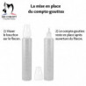 Lot de 20 flacons gradués 50 ml avec compte gouttes