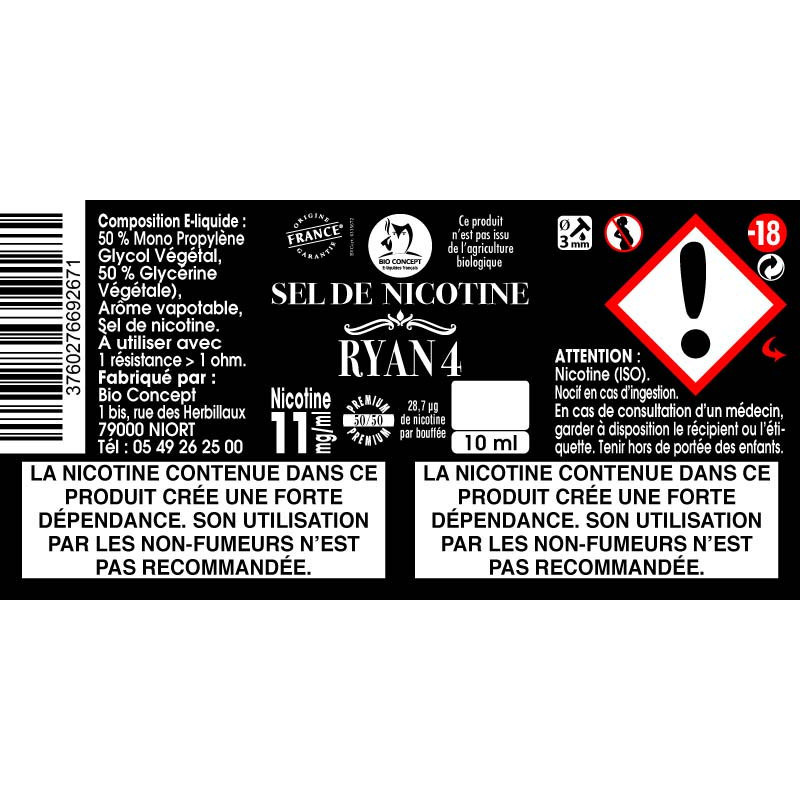 Sel de nicotine - Classic Ryan 4