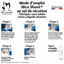 Pack DIY sel de nicotine 10 mg/ml : 1 base DIY 500 ml et 63 NicoShoot® au sel de nicotine