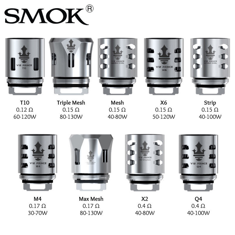 Résistances TFV12 Prince P-Tank Smoktech