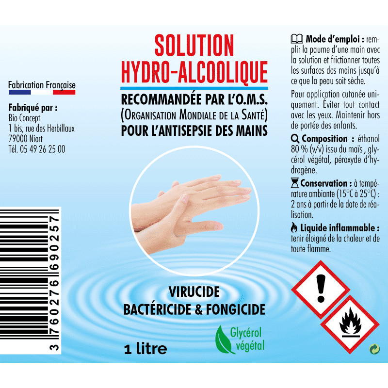 Solution Hydro-Alcoolique 1L