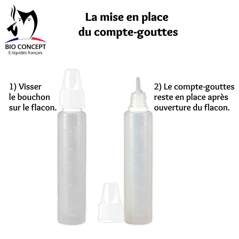 Flacon compte-gouttes 30 ml avec pipette - Degros