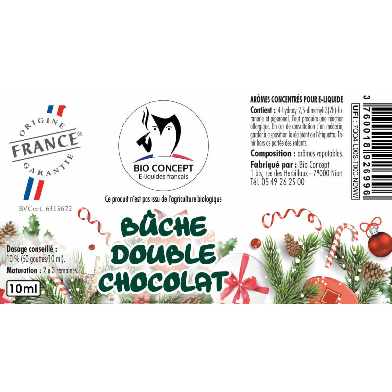 Bûche double chocolat Arôme DIY de Noël pour E-liquide
