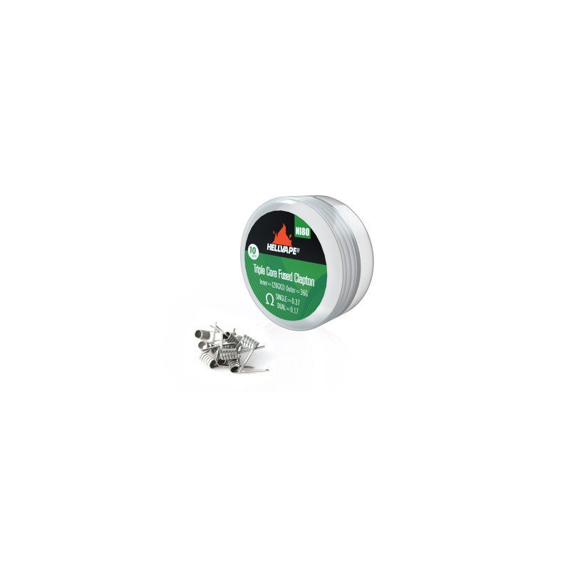 Coils Triple Core Fused Clapton Ni80 (x10)| Hellvape Coils Triple Core Fused Clapton Ni80 (x10)| Hellvape