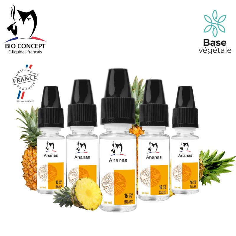 Lot de 5 e-liquides Ananas Bioconcept