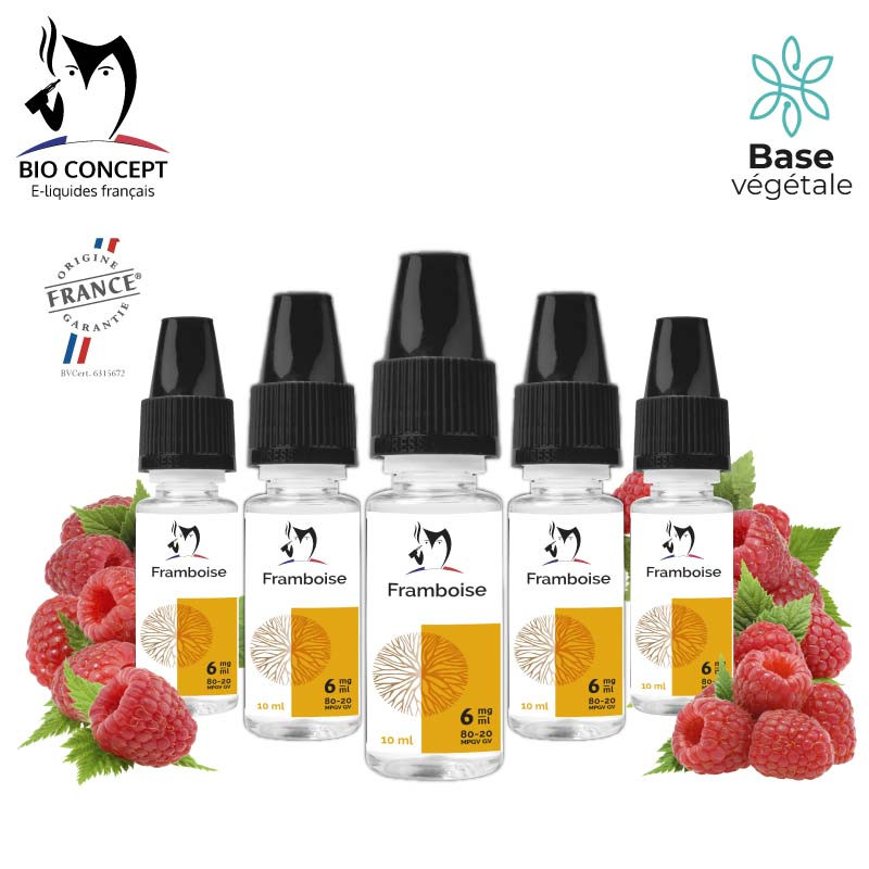 Lot de 5 e-liquides Framboise Lot de 5 e-liquides Framboise