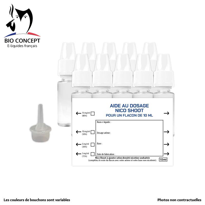 Lot 10 flacons en plastique 10 ml pour DIY eliquides