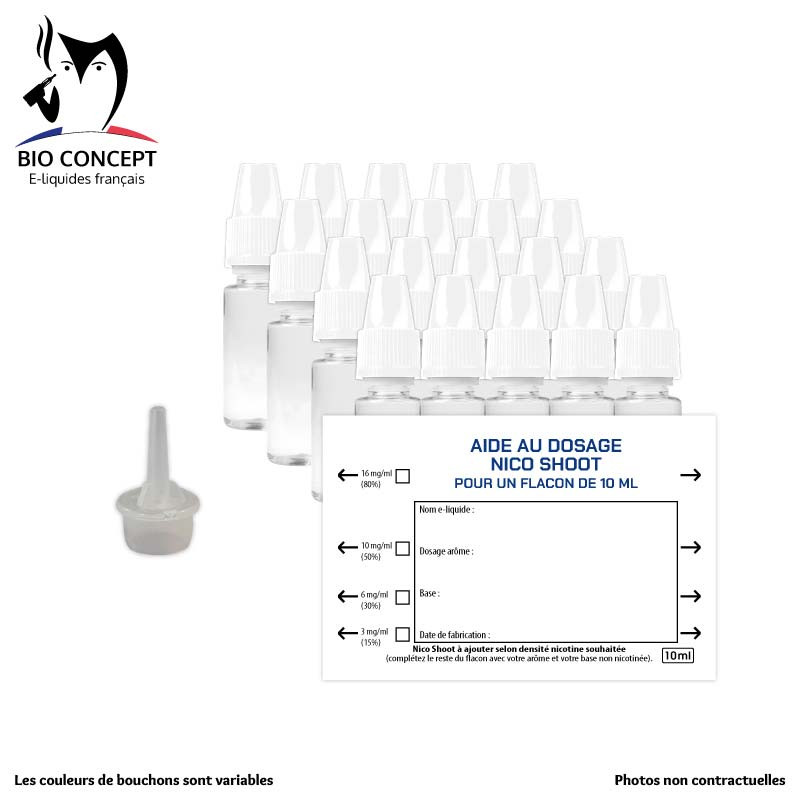 Flacon vide 10 ml pour vos mélanges de E Liquide pour cigarette électronique