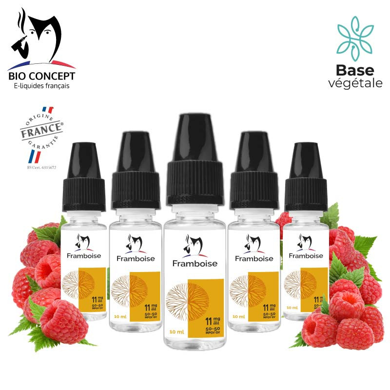 Lot de 5 e-liquides Framboise
