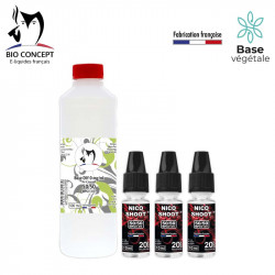 Pack DIY 3 mg/ml : 500 ml base DIY et 12 NicoShoot®