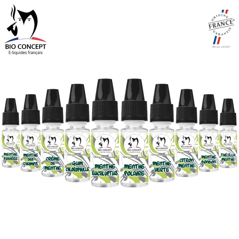 Pack découverte 10 Arômes Mentholés DIY Bioconcept Pack découverte 10 Arômes Mentholés DIY Bioconcept