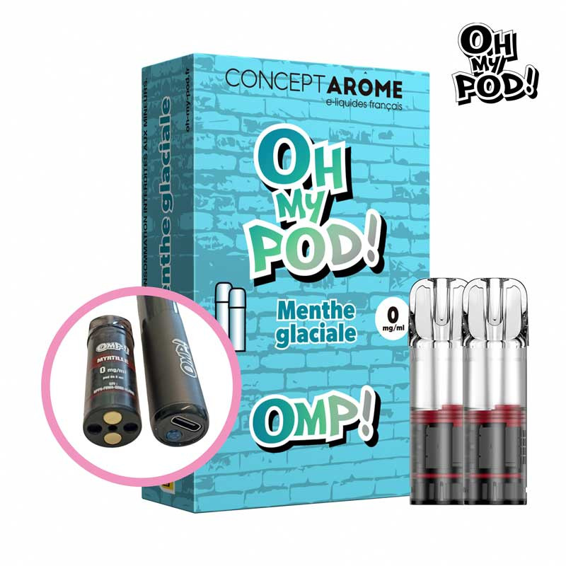 Cartouche Menthe glaciale Oh My Pod! Concept Arôme Cartouche Menthe glaciale Oh My Pod! Concept Arôme