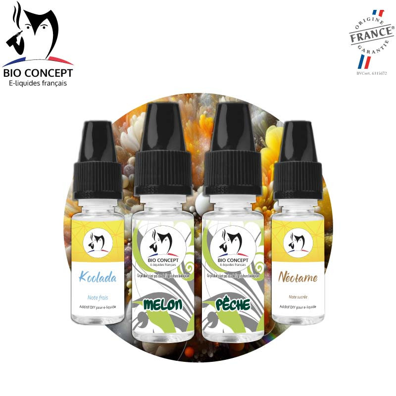 Recette e liquide DIY Pêche Melon Bioconcept Recette e liquide DIY Pêche Melon Bioconcept