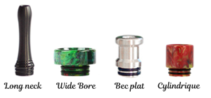 différents types embouts drip tips