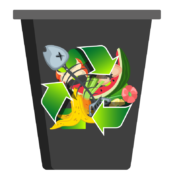 logo recyclage poubelle grise noire
