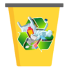 logo recyclage poubelle jaune