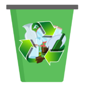 logo recyclage poubelle verte verre